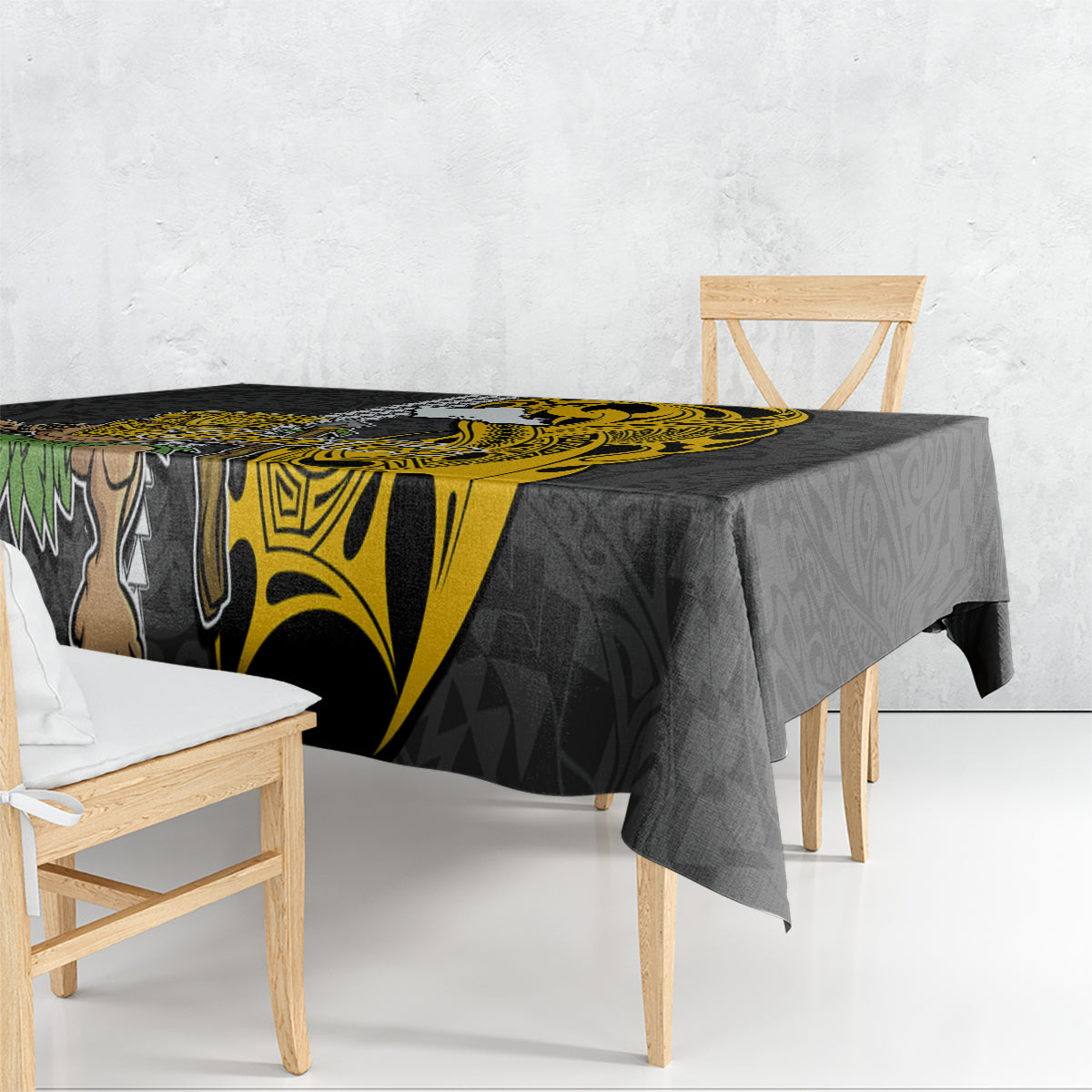Custom Hawaii Oahu Island Tablecloth Hawaiian Warrior and Kakau Symbols Abstract Tattoo LT03 - Polynesian Pride