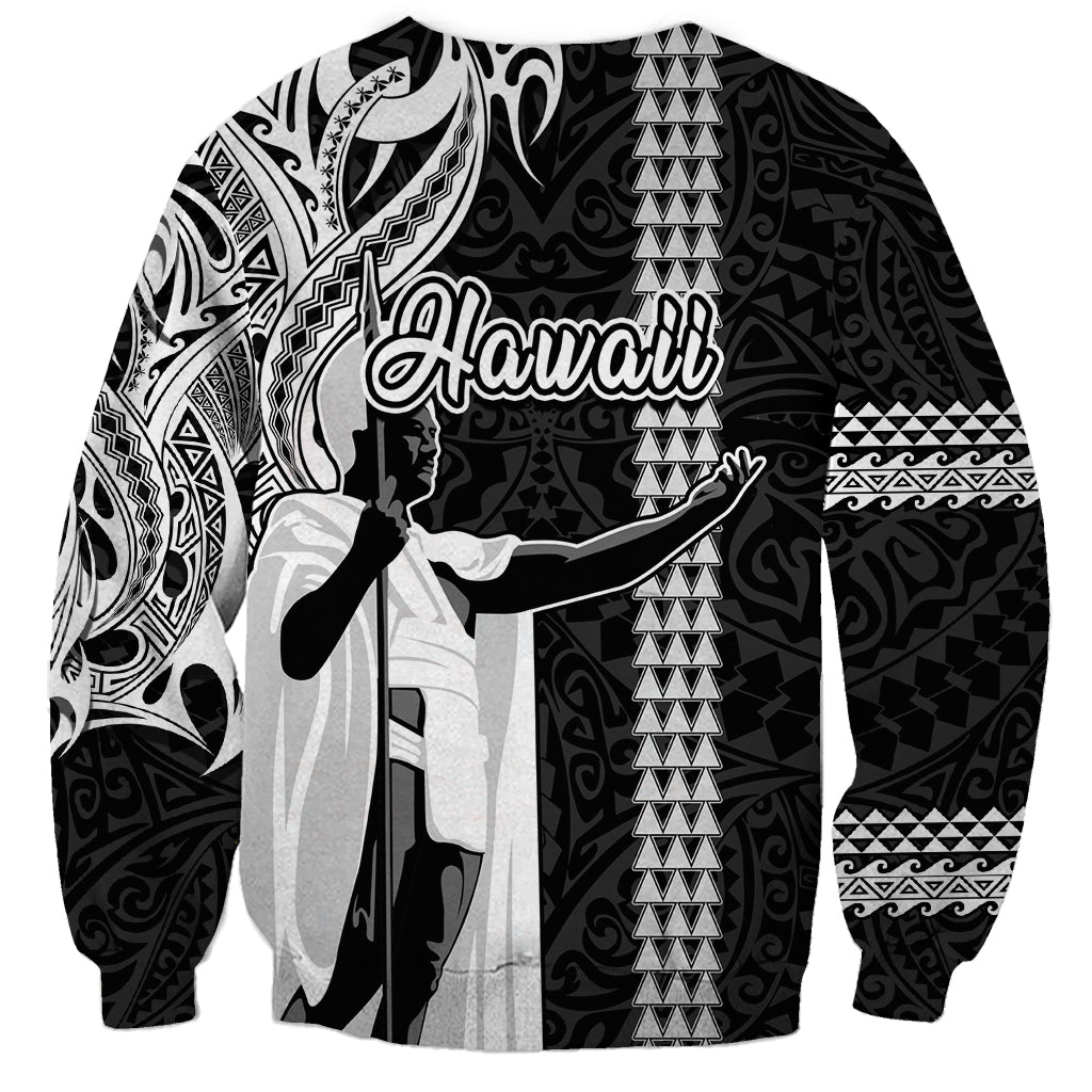 Hawaii Oahu Island Sweatshirt Hawaiian King and Kakau Symbols Abstract Shoulder Tattoo LT03 - Polynesian Pride