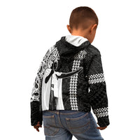 Custom Hawaii Oahu Island Kid Hoodie Hawaiian King and Kakau Symbols Abstract Shoulder Tattoo LT03 - Polynesian Pride