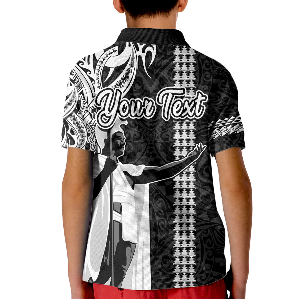 Custom Hawaii Oahu Island Kid Polo Shirt Hawaiian King and Kakau Symbols Abstract Shoulder Tattoo LT03 - Polynesian Pride