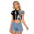 Custom Hawaii Oahu Island Raglan Cropped T Shirt Hawaiian King and Kakau Symbols Abstract Shoulder Tattoo LT03 Female Black - Polynesian Pride