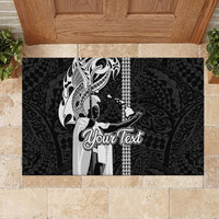 Custom Hawaii Oahu Island Rubber Doormat Hawaiian King and Kakau Symbols Abstract Shoulder Tattoo LT03 - Polynesian Pride
