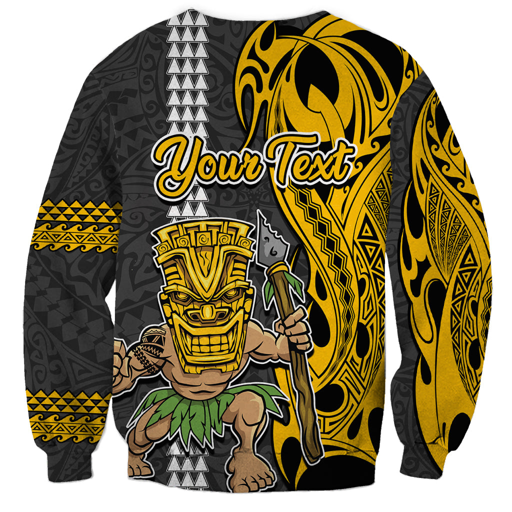 Custom Hawaii Kahoolawe Island Sweatshirt Hawaiian Warrior and Kakau Symbols Abstract Tattoo LT03 - Polynesian Pride