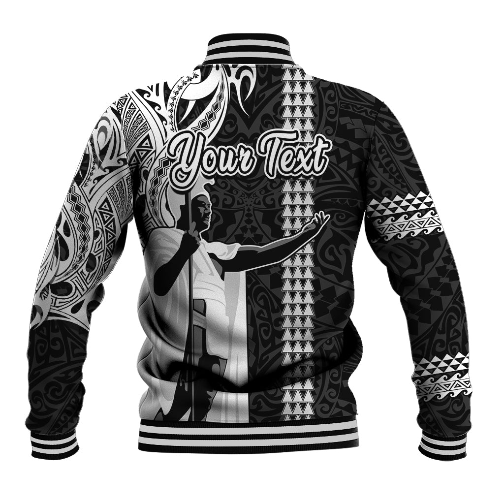 Custom Hawaii Kahoolawe Island Baseball Jacket Hawaiian King and Kakau Symbols Abstract Shoulder Tattoo LT03 - Polynesian Pride