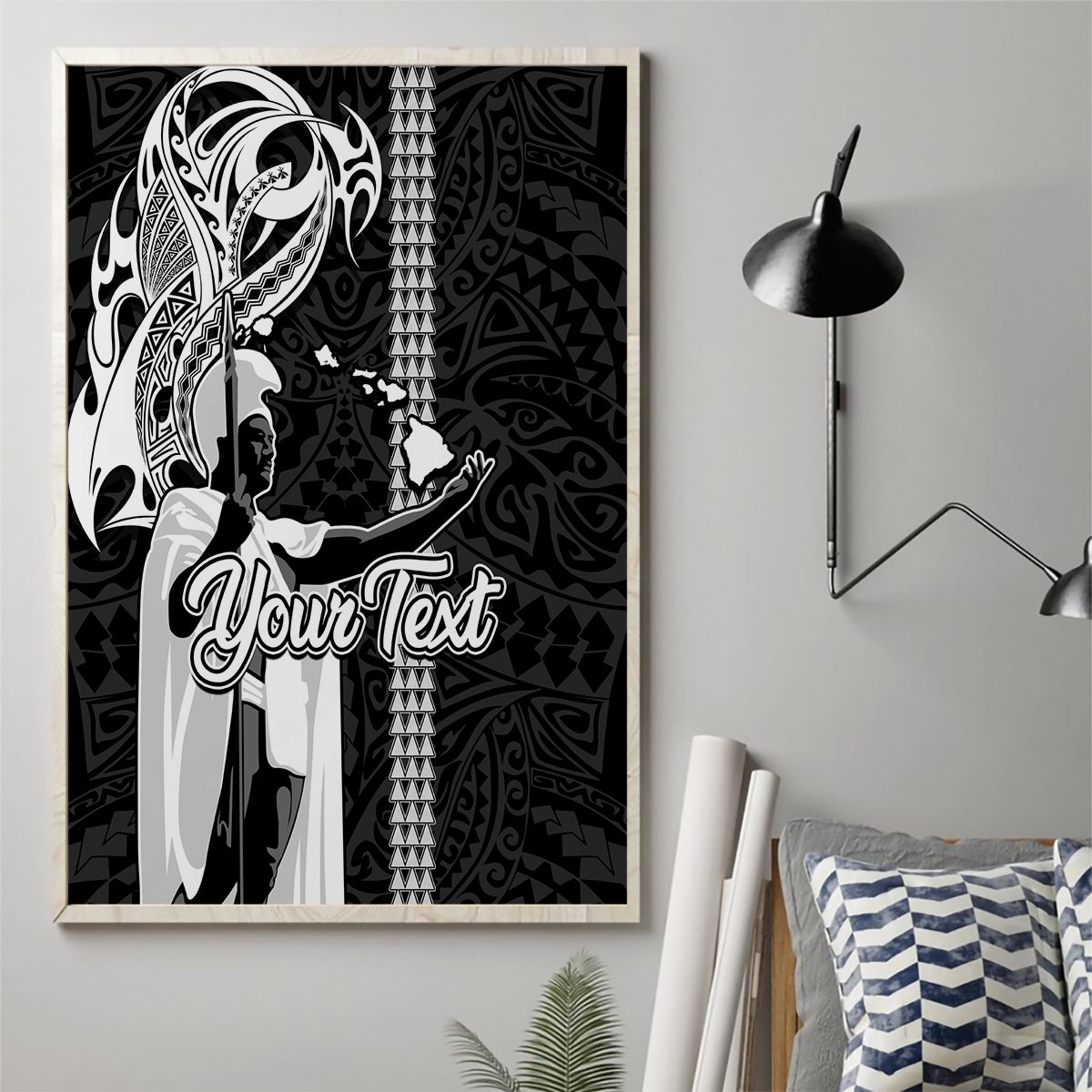 Custom Hawaii Kahoolawe Island Canvas Wall Art Hawaiian King and Kakau Symbols Abstract Shoulder Tattoo LT03 - Polynesian Pride