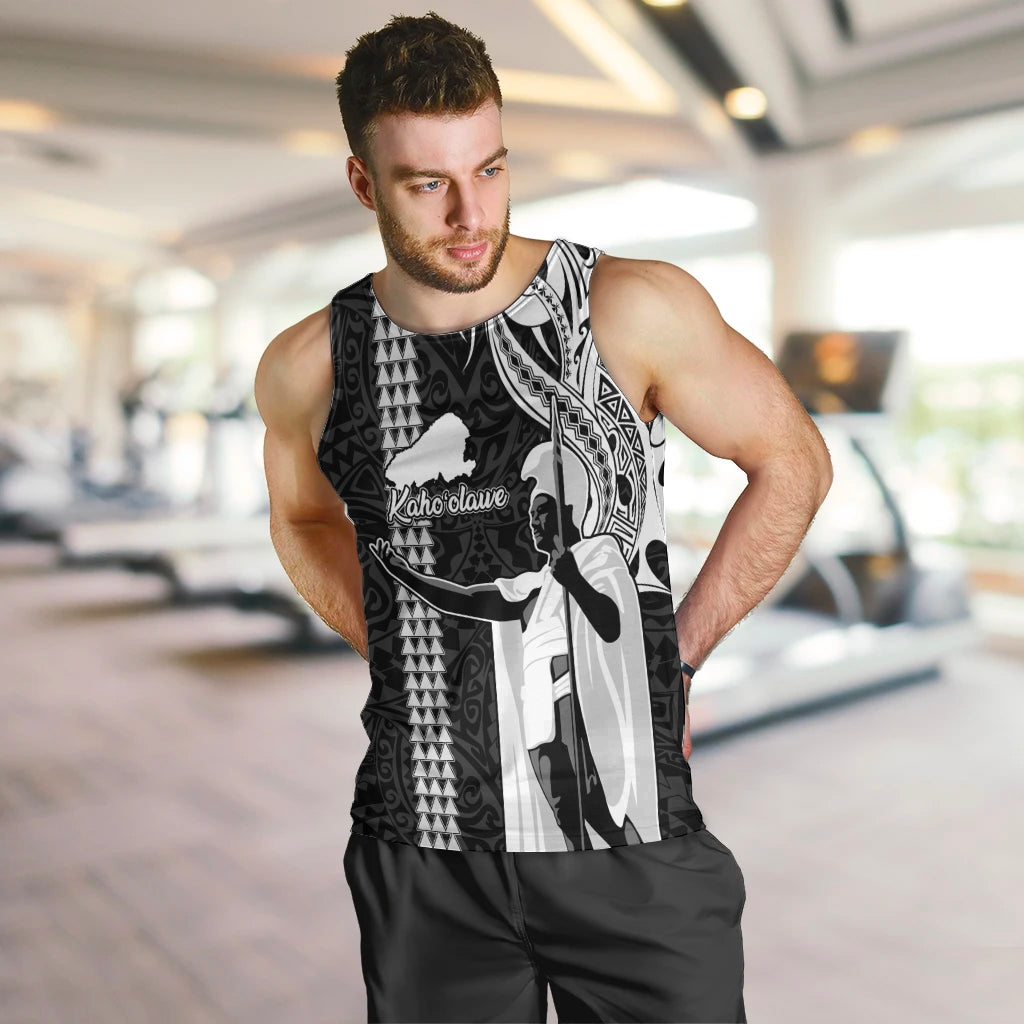 Custom Hawaii Kahoolawe Island Men Tank Top Hawaiian King and Kakau Symbols Abstract Shoulder Tattoo LT03 - Polynesian Pride