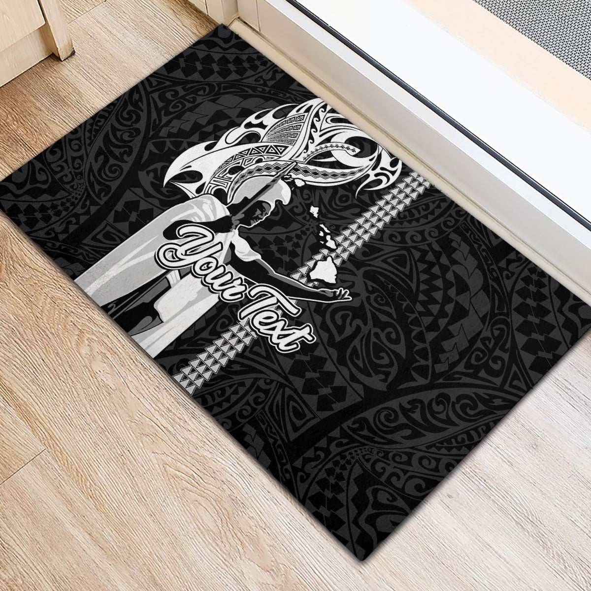 Custom Hawaii Kahoolawe Island Rubber Doormat Hawaiian King and Kakau Symbols Abstract Shoulder Tattoo LT03 - Polynesian Pride