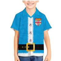 Fiji Merry Christmas Family Matching Mermaid Dress and Hawaiian Shirt Santa Suit Style With Tapa Tribal Pattern