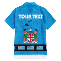 Fiji Merry Christmas Family Matching Tank Maxi Dress and Hawaiian Shirt Santa Suit Style With Tapa Tribal Pattern