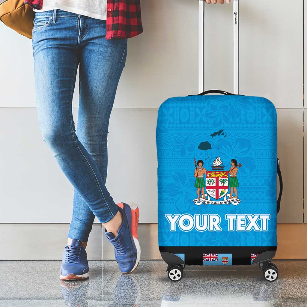 Fiji Merry Christmas Luggage Cover Santa Suit Style With Tapa Tribal Pattern LT03 - Polynesian Pride