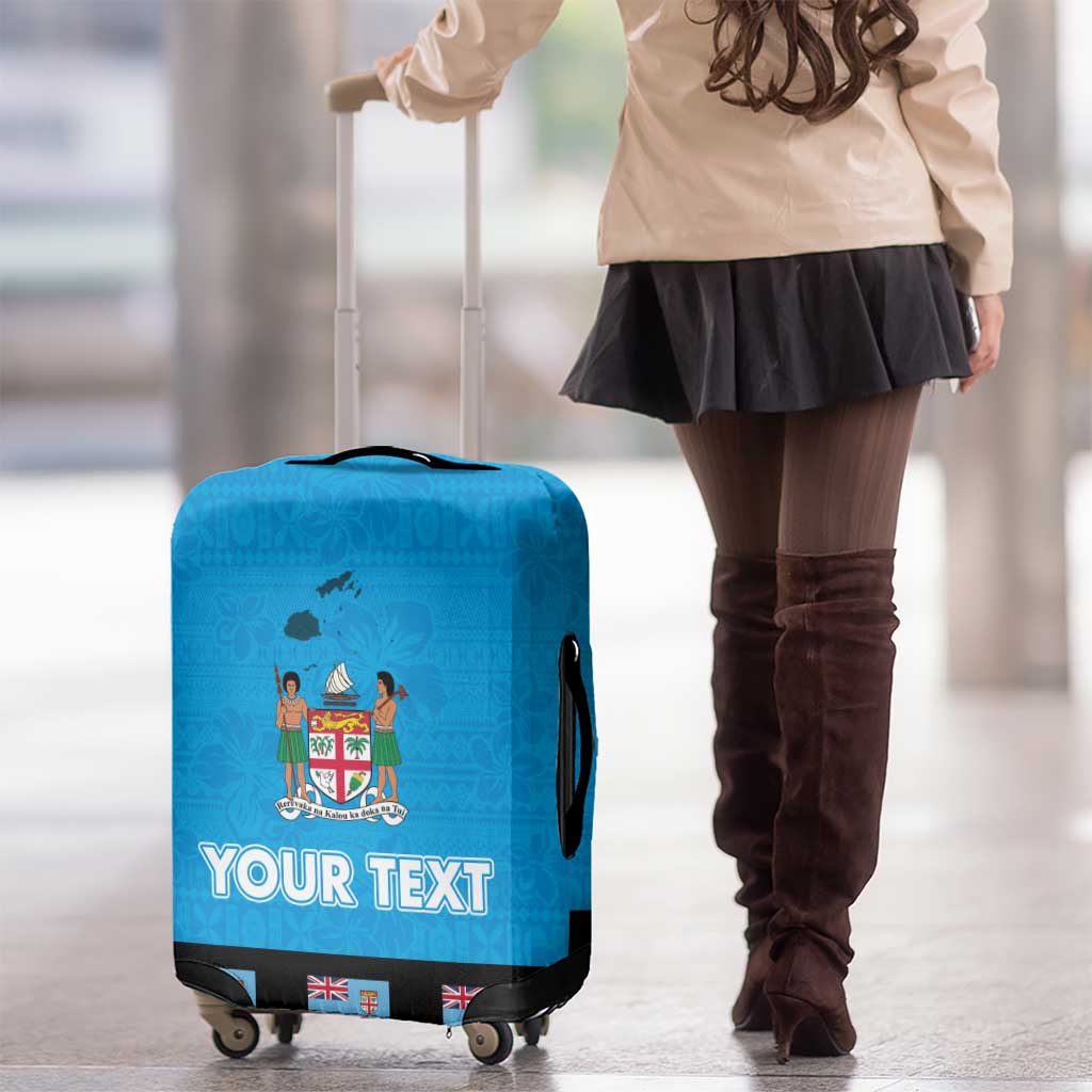 Fiji Merry Christmas Luggage Cover Santa Suit Style With Tapa Tribal Pattern LT03 - Polynesian Pride