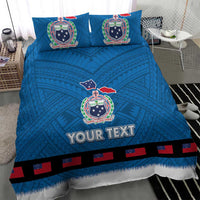 Samoa Merry Christmas Bedding Set Santa Suit Style With Tatau Tattoo Pattern