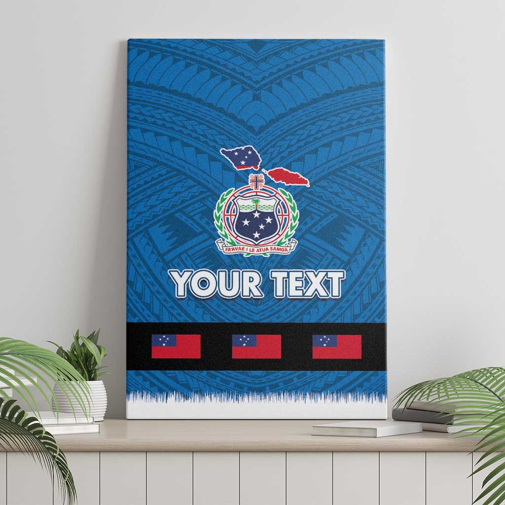 Samoa Merry Christmas Canvas Wall Art Santa Suit Style With Tatau Tattoo Pattern LT03 - Polynesian Pride