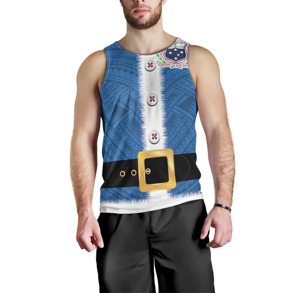 Samoa Merry Christmas Men Tank Top Santa Suit Style With Tatau Tattoo Pattern