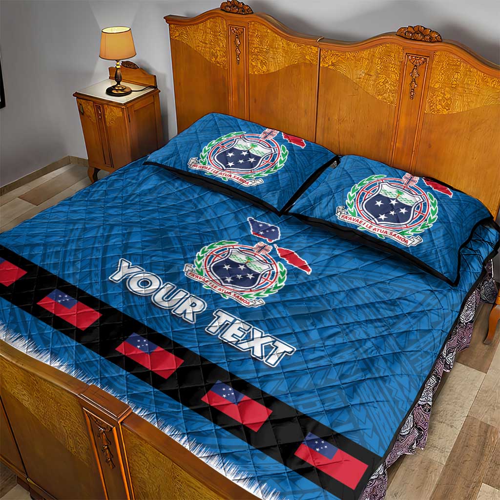 Samoa Merry Christmas Quilt Bed Set Santa Suit Style With Tatau Tattoo Pattern