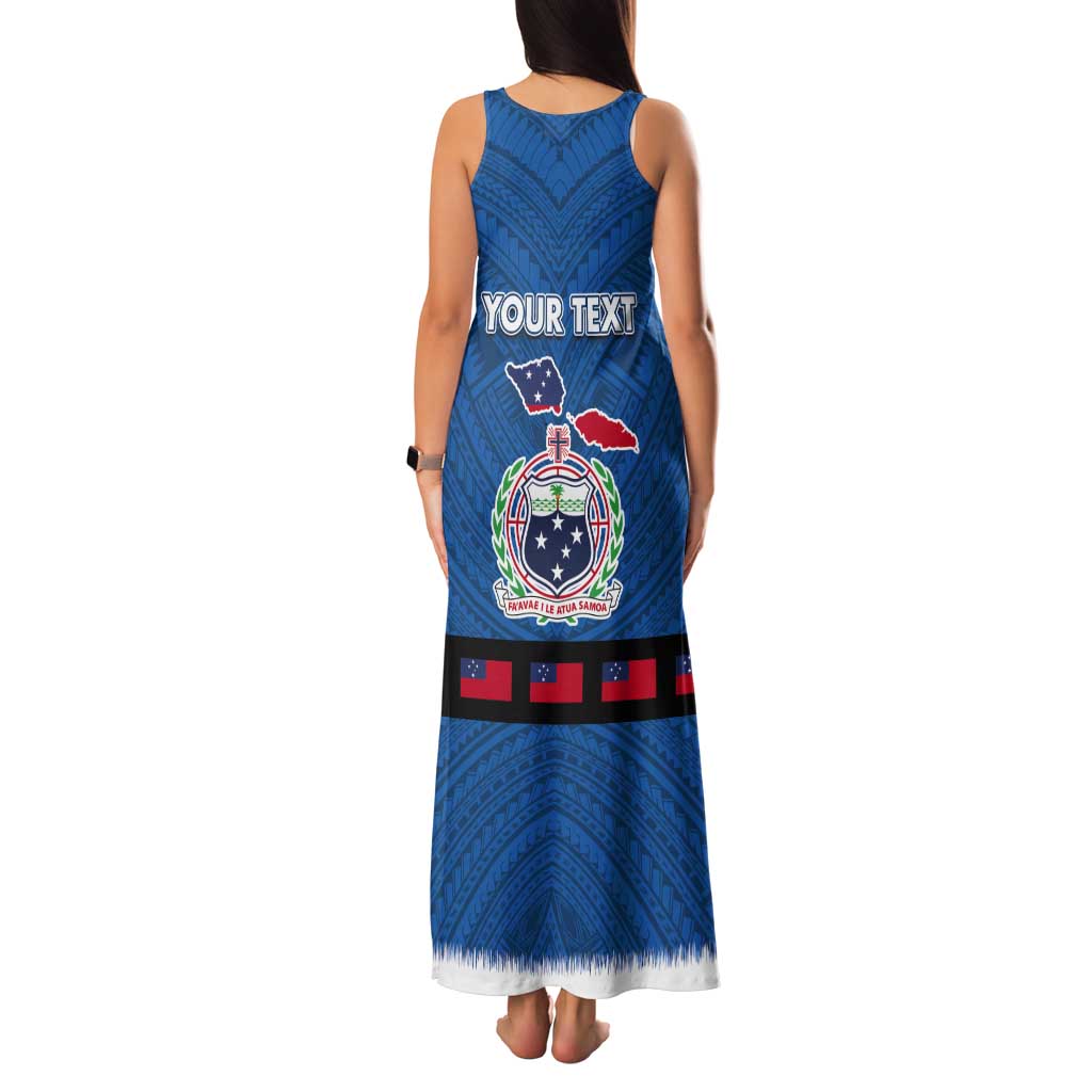 Samoa Merry Christmas Tank Maxi Dress Santa Suit Style With Tatau Tattoo Pattern LT03 - Polynesian Pride