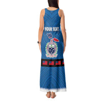 Samoa Merry Christmas Tank Maxi Dress Santa Suit Style With Tatau Tattoo Pattern LT03 - Polynesian Pride