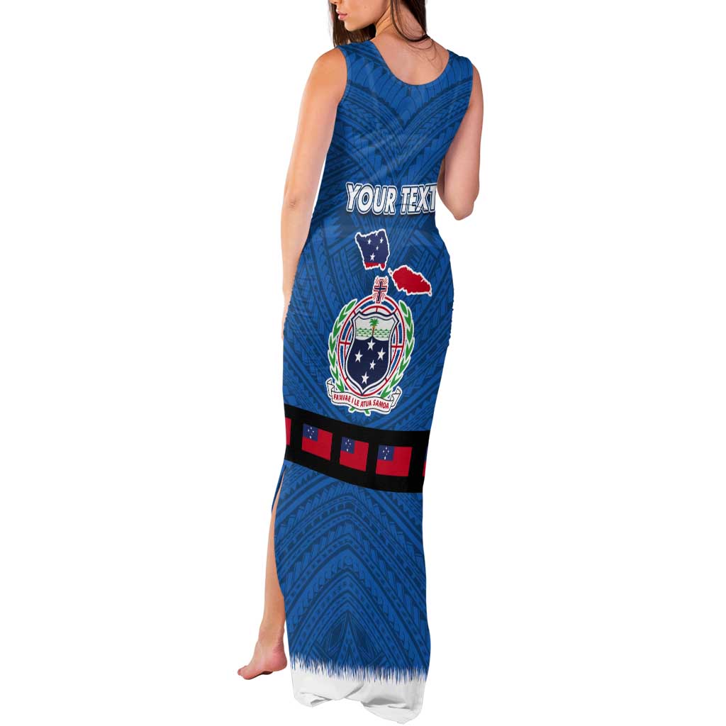 Samoa Merry Christmas Tank Maxi Dress Santa Suit Style With Tatau Tattoo Pattern LT03 - Polynesian Pride