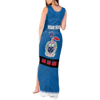 Samoa Merry Christmas Tank Maxi Dress Santa Suit Style With Tatau Tattoo Pattern LT03 - Polynesian Pride