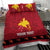 Papua New Guinea Merry Christmas Bedding Set Santa Suit Style With Melanesian Pattern