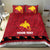 Papua New Guinea Merry Christmas Bedding Set Santa Suit Style With Melanesian Pattern