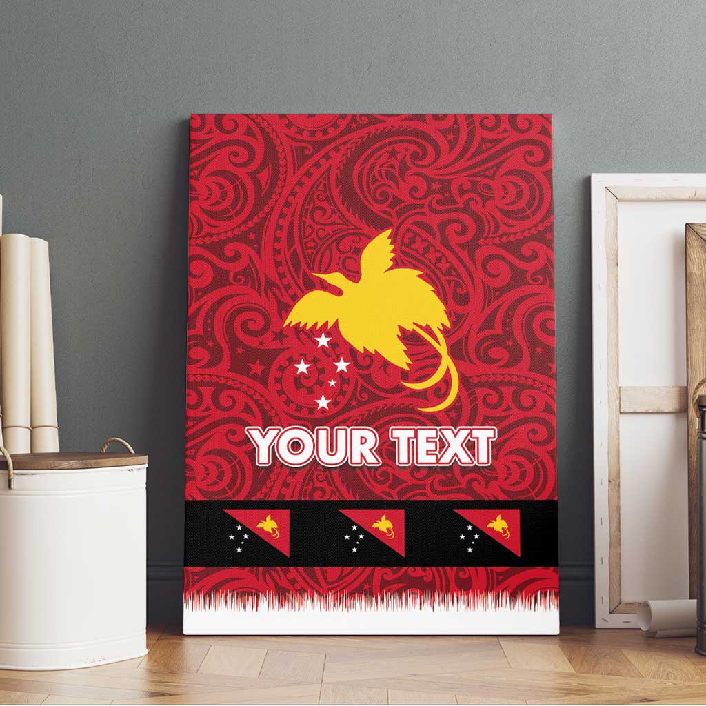 Papua New Guinea Merry Christmas Canvas Wall Art Santa Suit Style With Melanesian Pattern