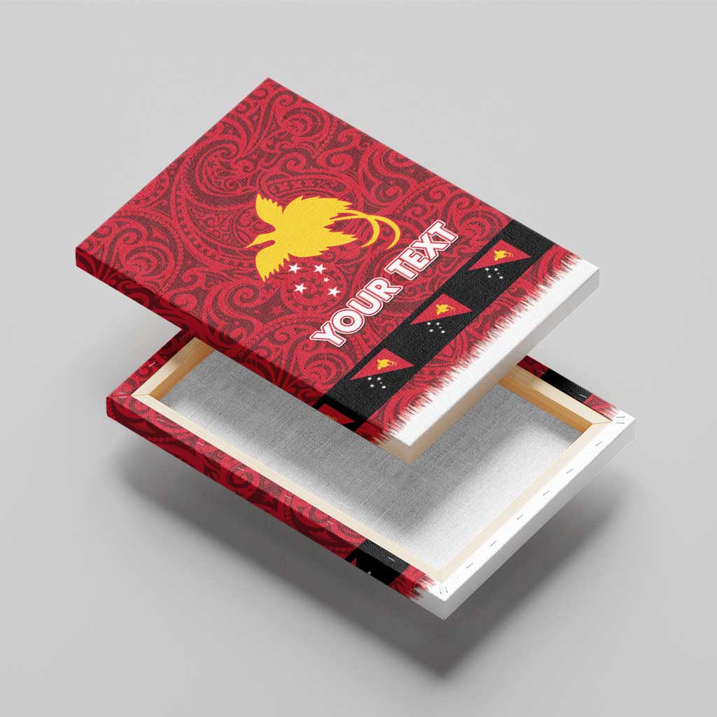 Papua New Guinea Merry Christmas Canvas Wall Art Santa Suit Style With Melanesian Pattern