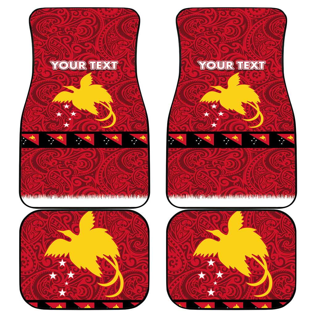 Papua New Guinea Merry Christmas Car Mats Santa Suit Style With Melanesian Pattern