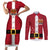 Papua New Guinea Merry Christmas Couples Matching Short Sleeve Bodycon Dress and Long Sleeve Button Shirt Santa Suit Style With Melanesian Pattern