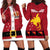 Papua New Guinea Merry Christmas Hoodie Dress Santa Suit Style With Melanesian Pattern