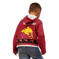 Papua New Guinea Merry Christmas Kid Hoodie Santa Suit Style With Melanesian Pattern
