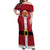 Papua New Guinea Merry Christmas Off Shoulder Maxi Dress Santa Suit Style With Melanesian Pattern