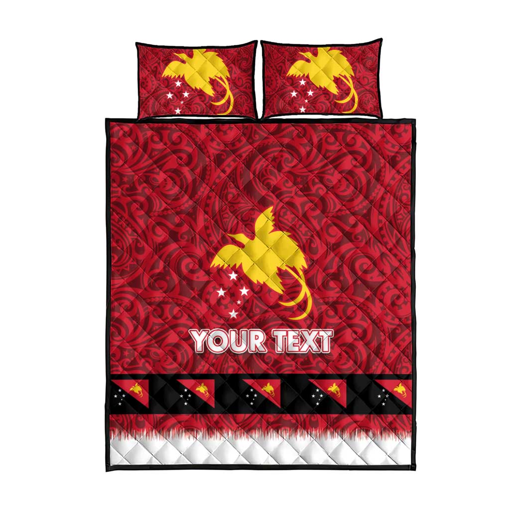Papua New Guinea Merry Christmas Quilt Bed Set Santa Suit Style With Melanesian Pattern
