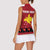 Papua New Guinea Merry Christmas Women Sleeveless Polo Shirt Santa Suit Style With Melanesian Pattern