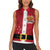 Papua New Guinea Merry Christmas Women Sleeveless Polo Shirt Santa Suit Style With Melanesian Pattern