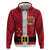 Papua New Guinea Merry Christmas Zip Hoodie Santa Suit Style With Melanesian Pattern