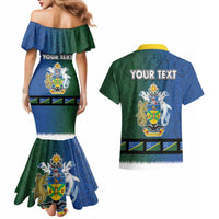 Solomon Islands Merry Christmas Couples Matching Mermaid Dress and Hawaiian Shirt Santa Suit Style With Melanesian Pattern LT03 - Polynesian Pride