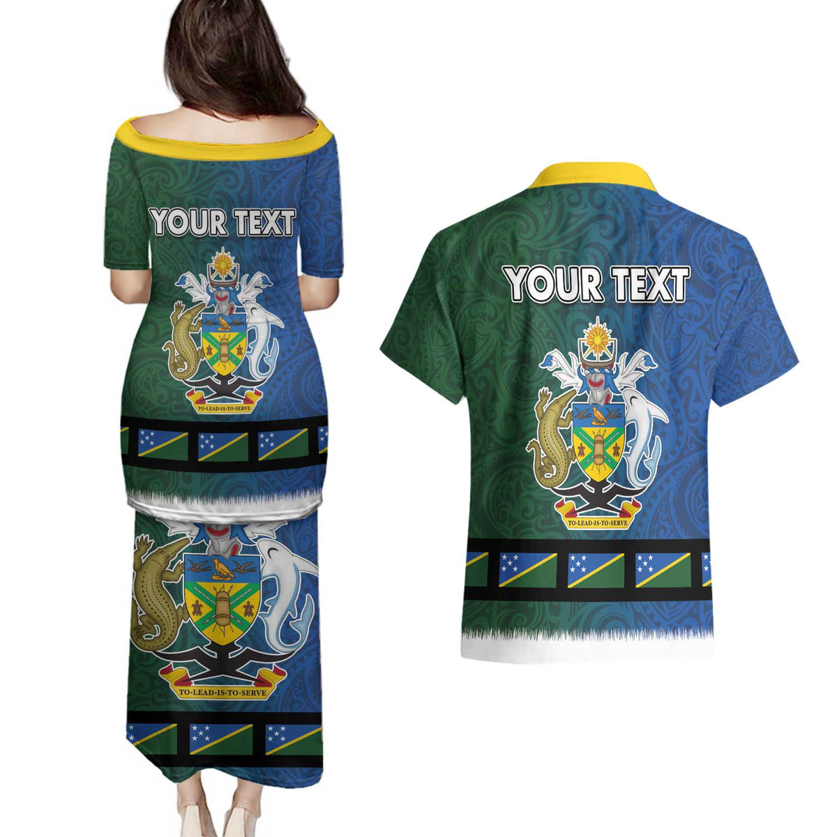 Solomon Islands Merry Christmas Couples Matching Puletasi and Hawaiian Shirt Santa Suit Style With Melanesian Pattern LT03 - Polynesian Pride