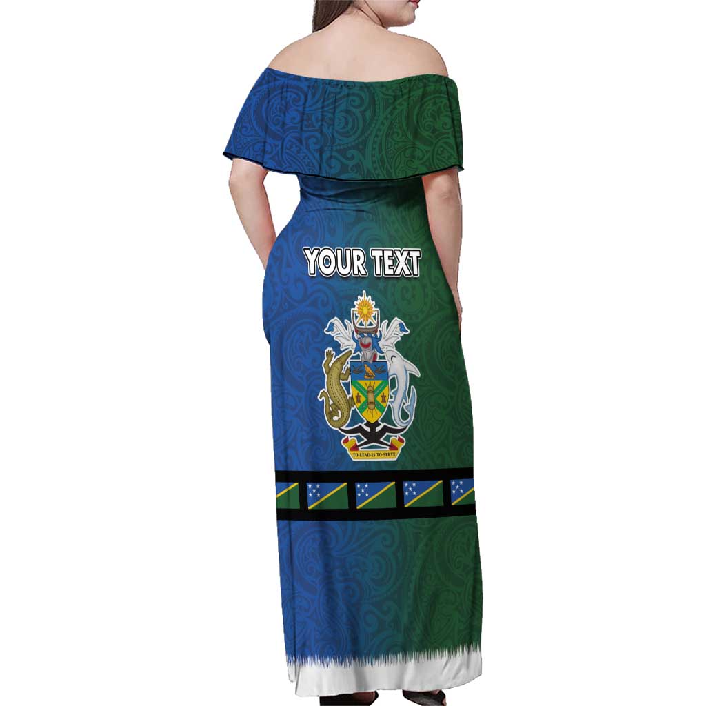 Solomon Islands Merry Christmas Family Matching Off Shoulder Maxi Dress and Hawaiian Shirt Santa Suit Style With Melanesian Pattern