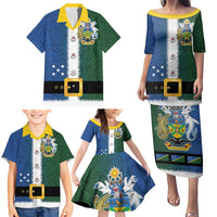 Solomon Islands Merry Christmas Family Matching Puletasi and Hawaiian Shirt Santa Suit Style With Melanesian Pattern LT03 - Polynesian Pride