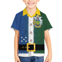 Solomon Islands Merry Christmas Hawaiian Shirt Santa Suit Style With Melanesian Pattern