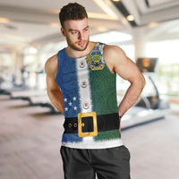 Solomon Islands Merry Christmas Men Tank Top Santa Suit Style With Melanesian Pattern