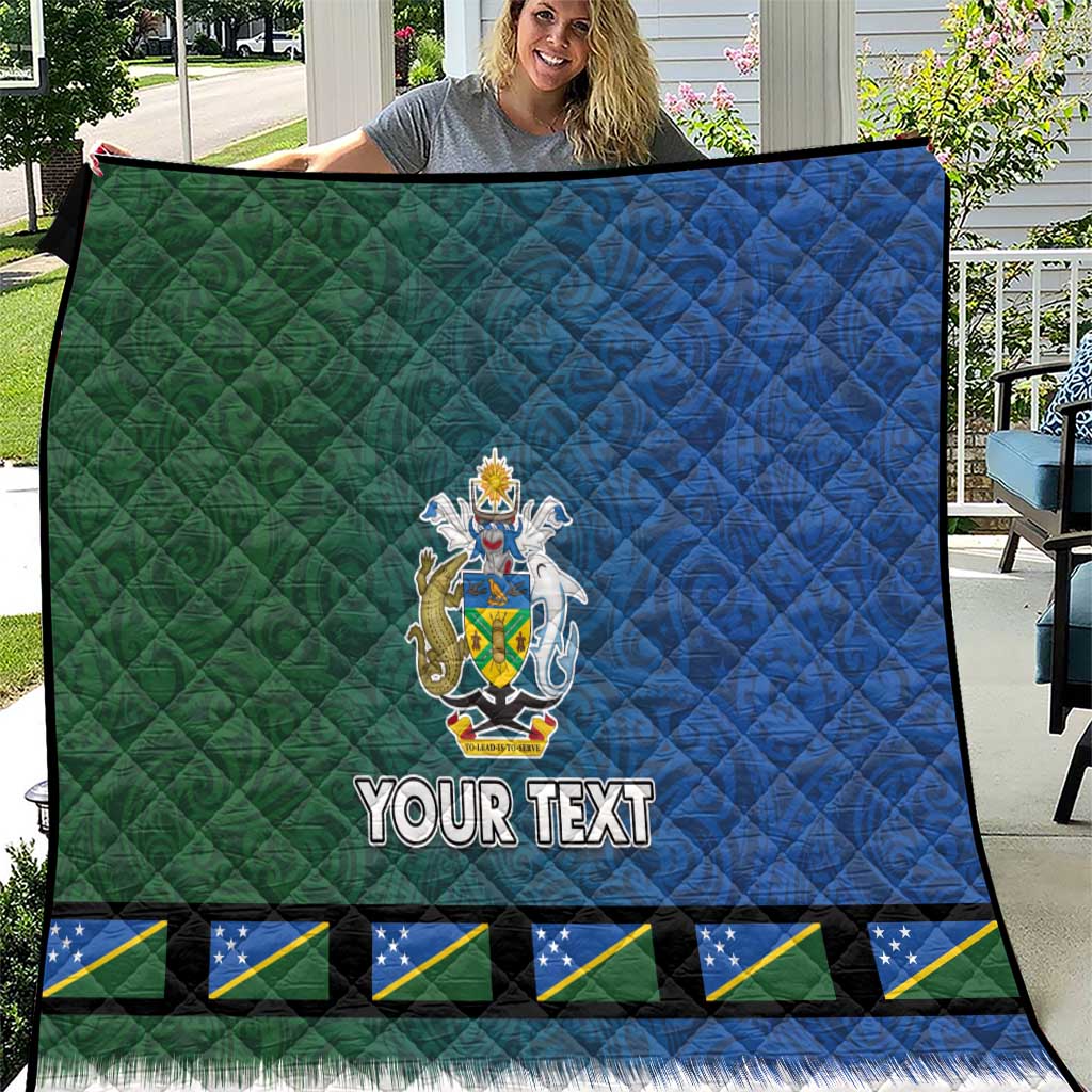 Solomon Islands Merry Christmas Quilt Santa Suit Style With Melanesian Pattern LT03 Green - Polynesian Pride