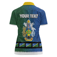 Solomon Islands Merry Christmas Women Polo Shirt Santa Suit Style With Melanesian Pattern