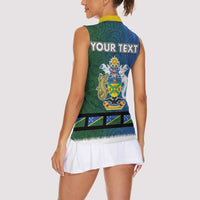Solomon Islands Merry Christmas Women Sleeveless Polo Shirt Santa Suit Style With Melanesian Pattern LT03 - Polynesian Pride