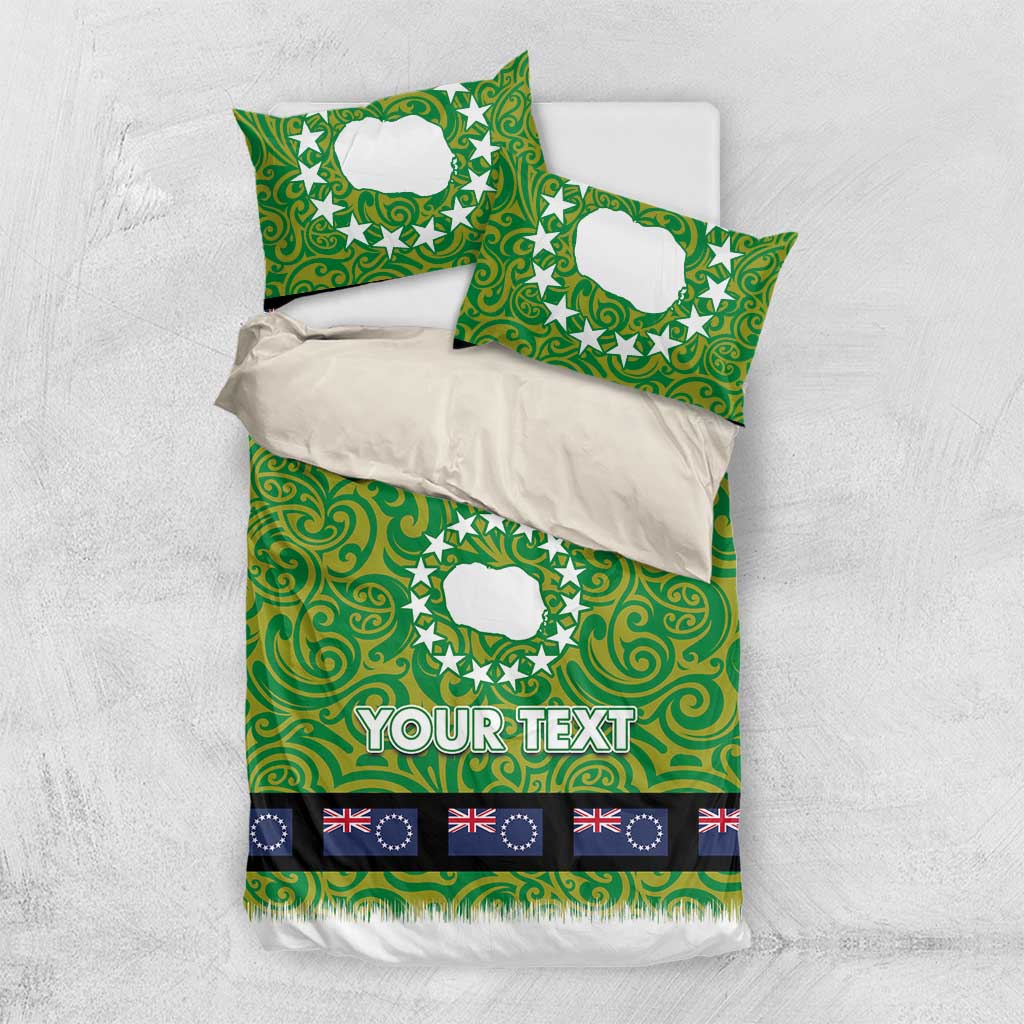 Cook Islands Merry Christmas Bedding Set Santa Suit Style With Polynesian Pattern LT03 US Twin 172cm x 218cm Green - Polynesian Pride