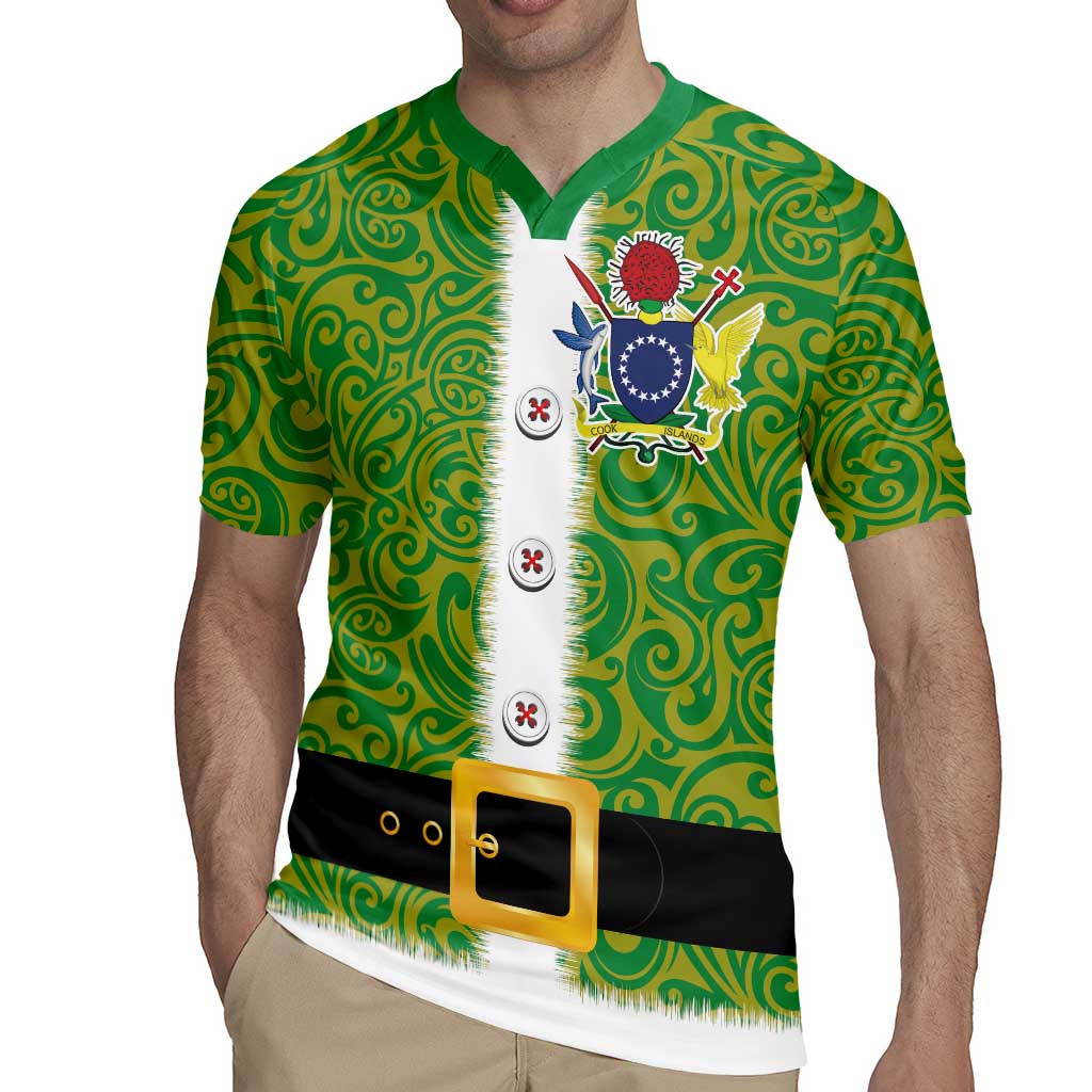 Cook Islands Merry Christmas Rugby Jersey Santa Suit Style With Polynesian Pattern LT03 - Polynesian Pride