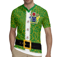 Cook Islands Merry Christmas Rugby Jersey Santa Suit Style With Polynesian Pattern LT03 - Polynesian Pride