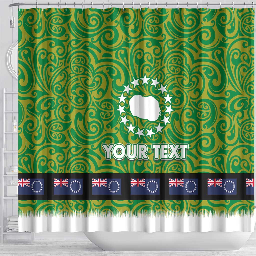 Cook Islands Merry Christmas Shower Curtain Santa Suit Style With Polynesian Pattern LT03 - Polynesian Pride