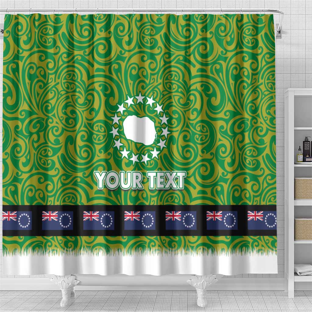 Cook Islands Merry Christmas Shower Curtain Santa Suit Style With Polynesian Pattern LT03 - Polynesian Pride